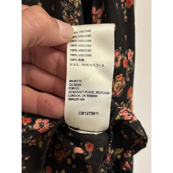 Free People Secret Garden Top L Women's Floral Long balloon Sleeve  NEW summer - Picture 10 of 13